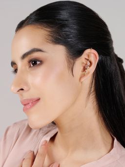 Stone Story By Shruti - Women White Sterling Silver Stones Ear Cuffs & Clips Earrings