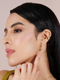 Stone Story By Shruti - Women White Sterling Silver Stones Drops & Danglers Earrings