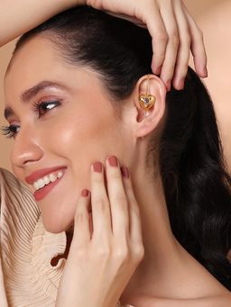 Stone Story By Shruti - Women Purple Sterling Silver Stones Ear Cuffs & Clips Earrings