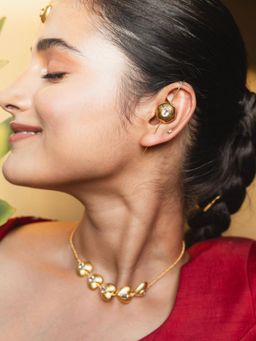 Stone Story By Shruti - Women White Sterling Silver Stones Ear Cuffs & Clips Earrings