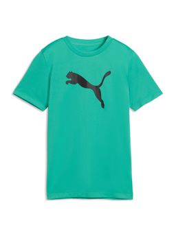 Puma - Green Train All Day Essentials Youth Cat Logo T-Shirt
