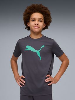 Puma - Grey Train All Day Essentials Youth Cat Logo T-Shirt