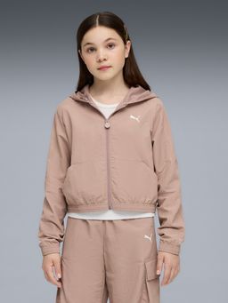 Puma - Beige Youth Relaxed Woven Hooded Jacket