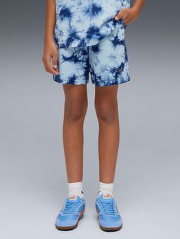 Puma - Blue Essentials Youth Relaxed Tie-Dye Shorts