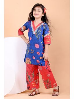 The Cotton Staple - Mev Blue Floral Print Kurta and Pant