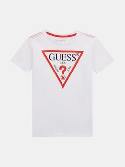 Guess - White Cotton Logo Boys T-Shirt