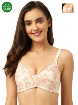 Inner Sense - Organic Antimicrobial Padded NonWired Feeding Bra Off white (Pack of 2)