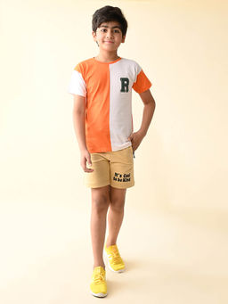 Lilpicks - Colorblock Solid T- Shirt With Shorts - Multi (Set of 2)