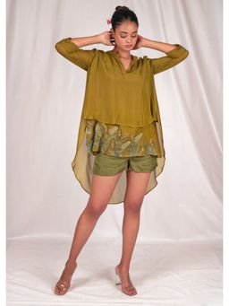 Seesa - Green Moss Layered Top