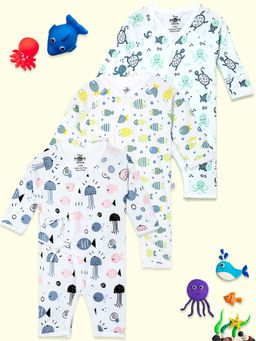 The Mom Store - Fishy Fish-My Aquarium-Turtle Trouble Jabla Style Romper (Set of 3)