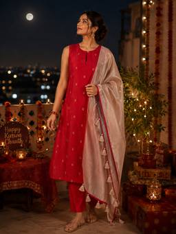 SMRITI GUPTA - Gold Handwoven Banarasi Tissue Dupatta