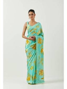Label Earthen - Asmaani Jaak Sitara Saree with Stitched Blouse