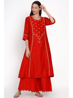 Label Earthen - Bhavya Embroidered Kurta with Palazzo (Set of 2)