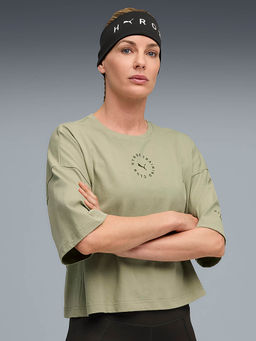 Puma - Green Hyrox Women's Oversized Crop Cotton T-Shirt