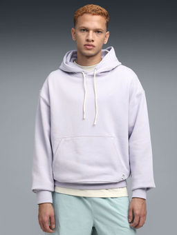 Puma - Men Purple Solid Hoodie Sweatshirt