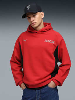 Puma - Ferrari Lifestyle Men's Red Printed Hoodie