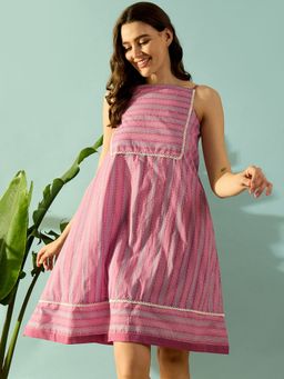 The Kaftan Company - Striped Sweetheart Cotton Night Dress
