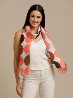 Linen Club - Multicolor Printed Pure Linen Unisex Stole