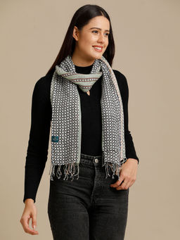 Linen Club - Multicolor Printed Pure Linen Unisex Stole