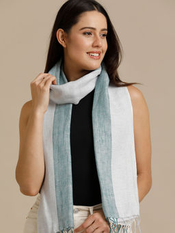 Linen Club - Multicolor Striped Pure Linen Unisex Stole