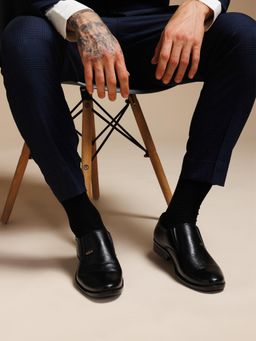 Zoom Shoes - Mens Slip On Loafers And Moccasins - Black