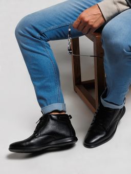 Zoom Shoes - Mens Lace-Ups Casual Boots - Black
