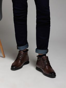 Zoom Shoes - Mens Lace-Ups Casual Boots - Brown
