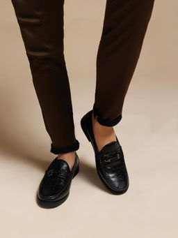 Zoom Shoes - Mens Slip On Loafers And Moccasins - Black