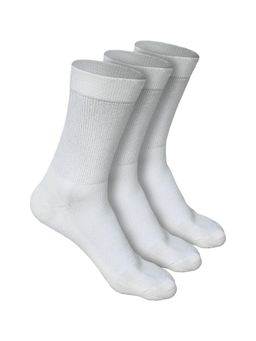 Heelium - Bamboo Crew Socks for Men - 3 Pairs - White - Anti Odour - Breathable