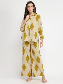 Pink Fort - Cotton Geometric Print Co-Ord Set