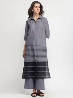 Pink Fort - Cotton Striped Shirt Kurta with Pant