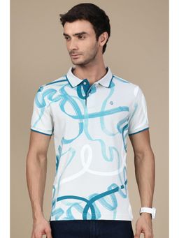 Classic Polo - Men Multi-Color Printed Slim Fit Cotton Polo T-Shirt