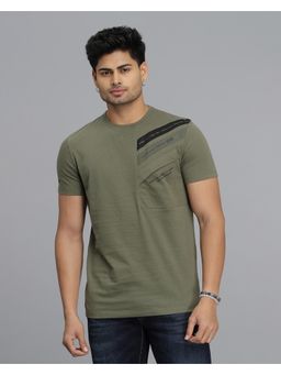 ROOKIES - Men Olive Graphic Slim Fit Cotton T-Shirt