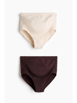 H&M - Women Multi-Color MAMA 2-pack Seamless Cotton-blend briefs