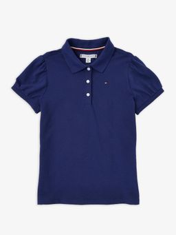 Tommy Hilfiger - Girls Solid Regular Fit Cotton Polo T-Shirt