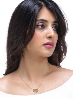 Yellow Chimes - Women Gold-Toned Geometric Necklace