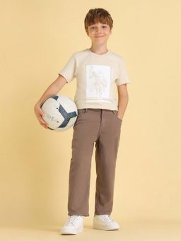 U.S. POLO ASSN. - Boys Mid Rise Baggy Fit Brown Jeans