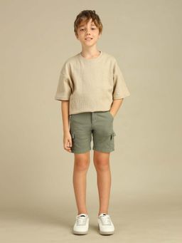 U.S. POLO ASSN. - Boys Pure Cotton Regular Fit Green Shorts