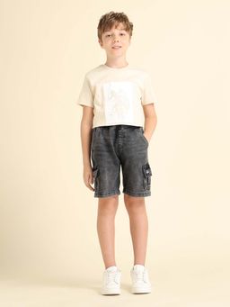 U.S. POLO ASSN. - Boys Regular Fit Denim Grey Shorts