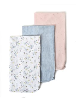 Mi Arcus - Soft 100% Cotton First Layer Swaddle Wrap Sheets, Pack of 3 - Multicolor