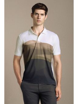 Louis Philippe - Black Printed Polyester Regular Fit Polo T-Shirt