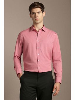 Louis Philippe - Pink Solid Polyester Blend Regular Fit Shirt