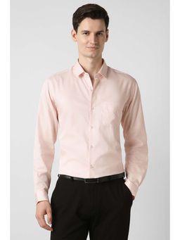 Peter England - Pink Printed Cotton Regular Fit Shirt