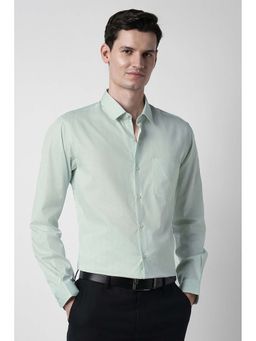 Peter England - Green Printed Cotton Regular Fit Shirt