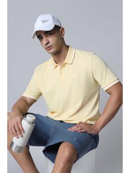 Reebok - Yellow Solid Cotton Blend Regular Fit Polo T-Shirt
