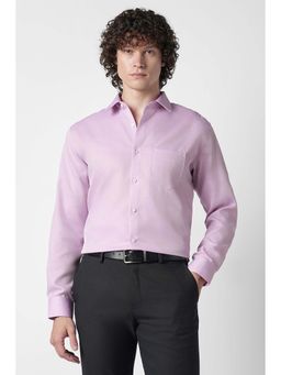 Van Heusen - Pink Self Design Cotton Regular Fit Shirt