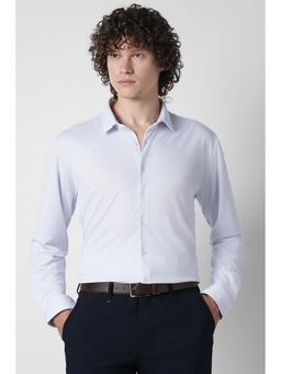 Van Heusen - White Self Design Polyester Regular Fit Shirt