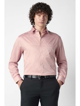 Van Heusen - Pink Printed Cotton Regular Fit Shirt