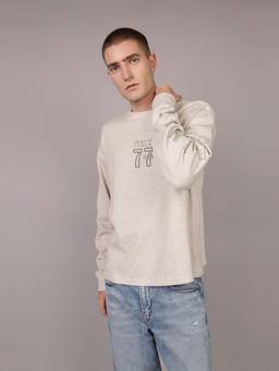 American Eagle - White Solid Cotton Blend Oversized Fit T-Shirt