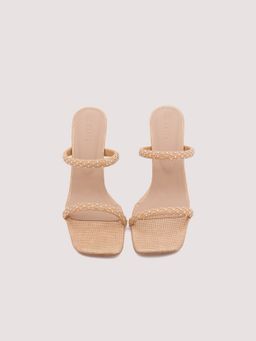 DA NAPPA - Beige Zuna Spool Heels